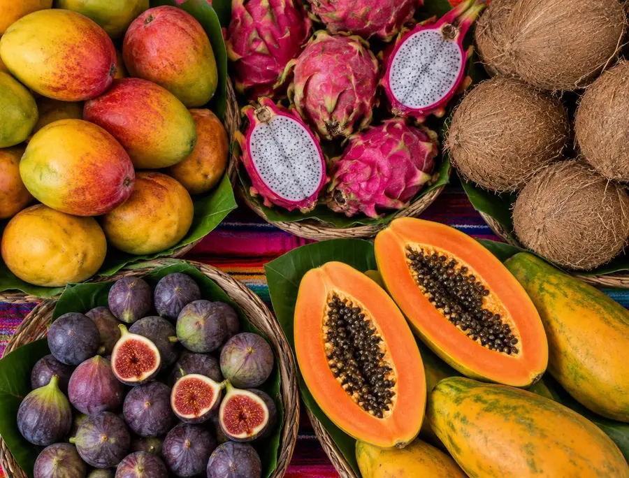 Mango, pitahaya, coco, higo y papaya (imagen ilustrativa)